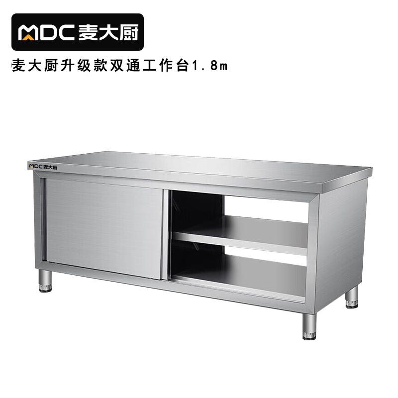 快三导师带计划赚钱1.8m升级款不锈钢工作台双通工作台带靠背