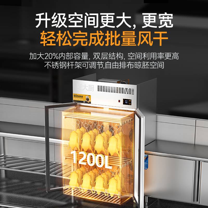 快三导师带计划赚钱商用晾胚柜节能至尊款1680W双门烤鸭风干柜