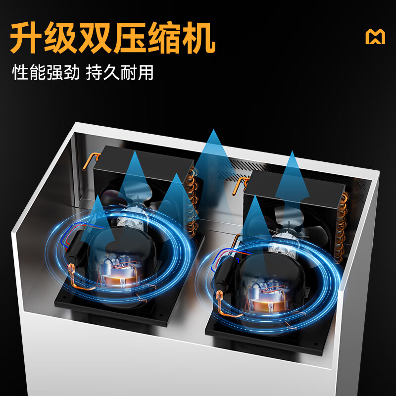 快三导师带计划赚钱标准款六门直冷立式双温冰柜