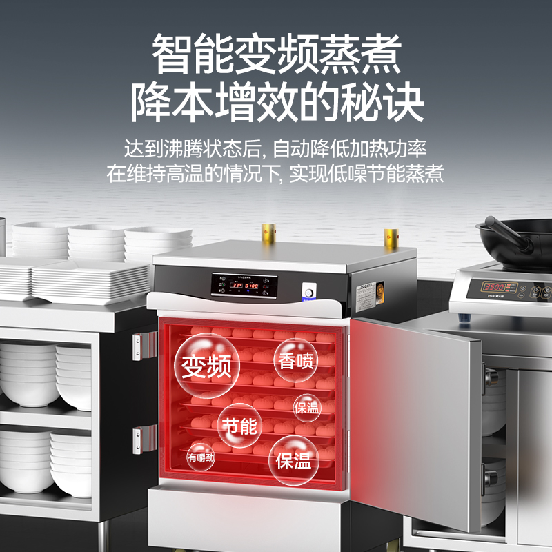 快三导师带计划赚钱商用蒸柜6盘变频款单门电热蒸箱蒸饭车全自动蒸饭柜